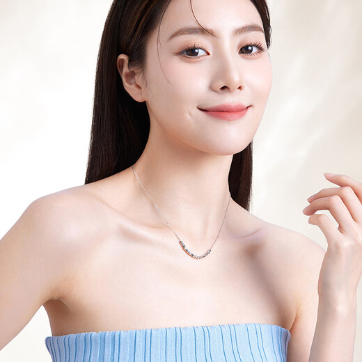 Saturday Fortune Platinum Necklace Women's PT950 Geometric Beads Bright Galaxy Pendant Platinum Necklace 4.06g 40cm +5cm