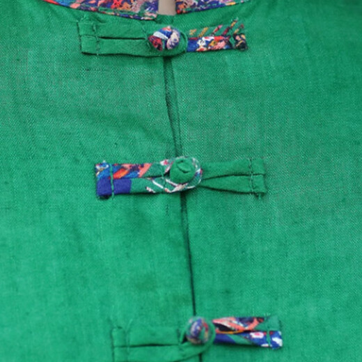 Coton Zimu et combinaison de printemps en lin Robe polyvalente pour femmes avec une taille à manches longues à la taille de la longueur du genou 9755 Green M (Recommandé 90-110jin [Jin est égal à 0,5 kg]))