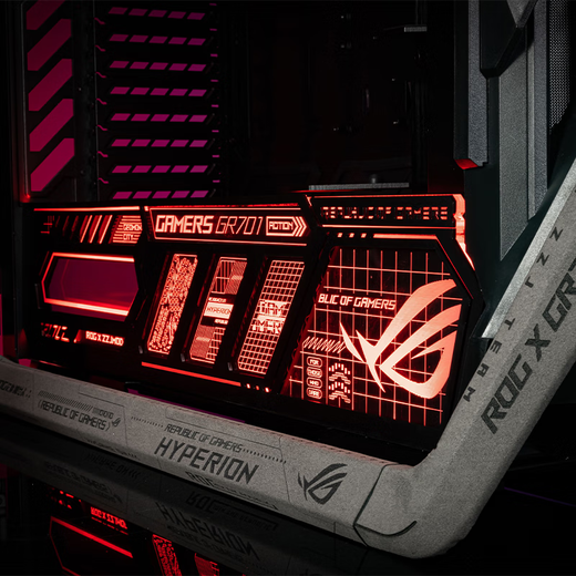 华硕（ASUS）ROG GR701创世神 白色机箱吹雪 EVA系列定制 UV喷绘改色全塔主题定制机箱 翻毛皮定制ARGB全套灯板 黑色创世神+灰翻毛皮+黑色镭射灯板