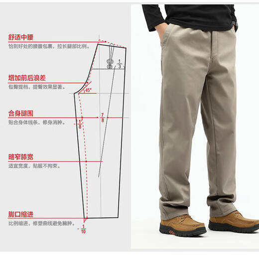 Jeep Spirit Jeep Pants Мужские повседневные брюки хлопковые брюки Лето свободные прямые большой большой размер средних и пожилых брюк для мужчин NHHS-9901 черный плюс бархат + темно-серый плюс бархат 4xl (220-245Jin [Jin равен 0,5 кг]))