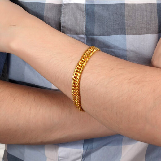 Bini 999,9 Fuß Gold Armband, klassisches Pferdpeitsche Paar, Männer -Gold -Handschmuck, Jeansarmband, Männer- und Frauenarmband -Chef 10.10g Fuß Gold 17 cm 5,8 mm