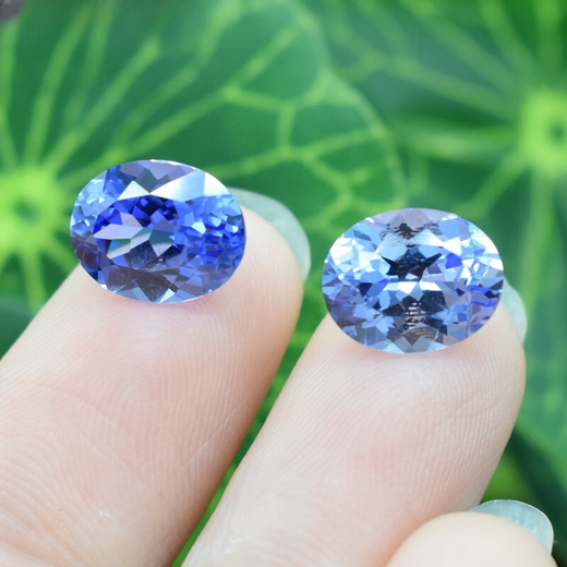Ancient Ran cultivated sapphire 8A grade tanzanite loose stone oval cornflower blue ring surface loose diamond stone color treasure Tanzanite 10x12mm