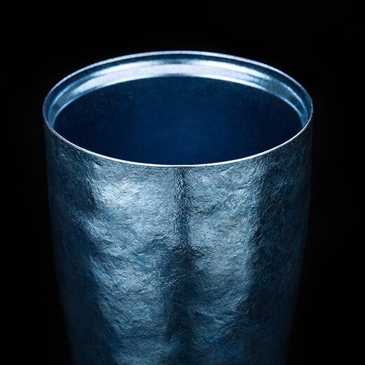 TAIC Titanium pure titanium beer cup double-layer vacuum water cup titanium cup juice cup milk cup coffee cup Hercules cup ultra-light high-end gift cup Hanhai Blue