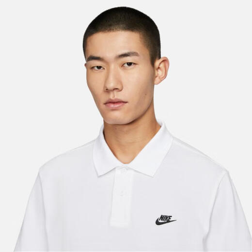 耐克（NIKE）Club 男子商务翻领短袖T恤休闲简约针织上衣百搭透气运动POLO衫 FN3895-100 XXL