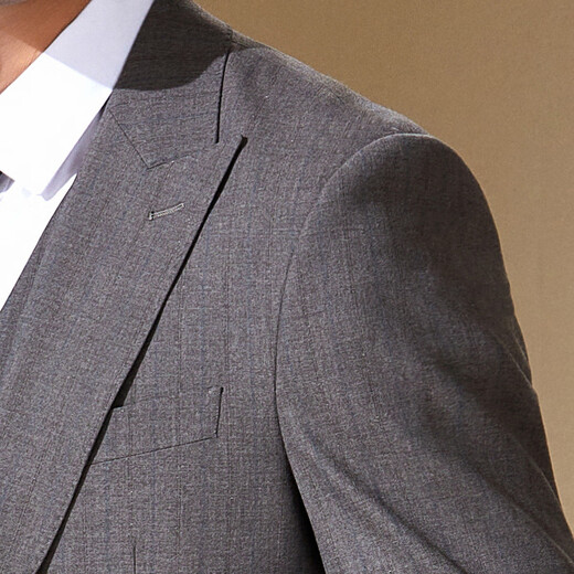 Antonio yarn-dyed fine-grained suit three-piece men's business professional formal groom's wedding dress suit gray 48 (175/92A)