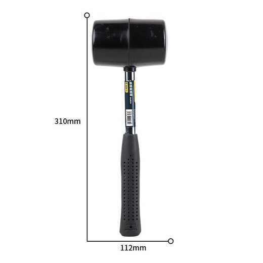 Deli rubber and plastic hammer steel pipe handle rubber hammer installation hammer rubber hammer rubber hammer floor tile plastic hammer 24oz hammer face diameter 66mm DL5624