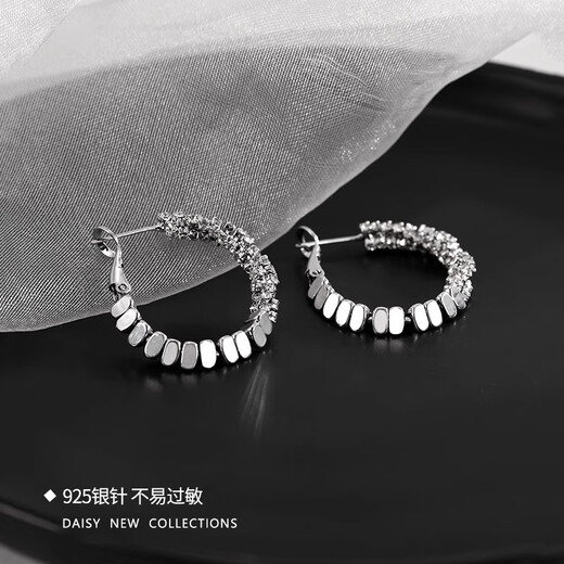 DAISY DREAM925 Silver Needle Broken Silver Large Earrings 2025 New Hot Style Earrings Temperament Niche Design Earrings Earrings for Women Gold Broken Silver Earrings 925 Silver Needles