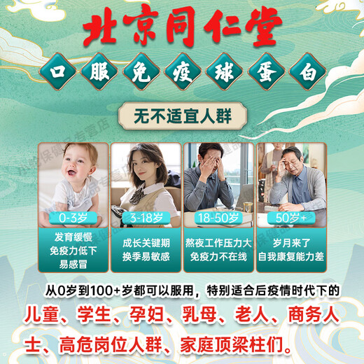 怡福寿北京同仁堂免疫球蛋白胶囊增强免疫力成人儿童老人康迈利初乳素 2盒共48粒【巩固装】