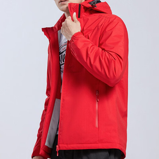 啄木鸟（TUCANO）加绒一体冲锋衣女男单层户外秋冬登山服外套夹克外套保暖软壳风衣 9930A中国红-男【纯色】 XL