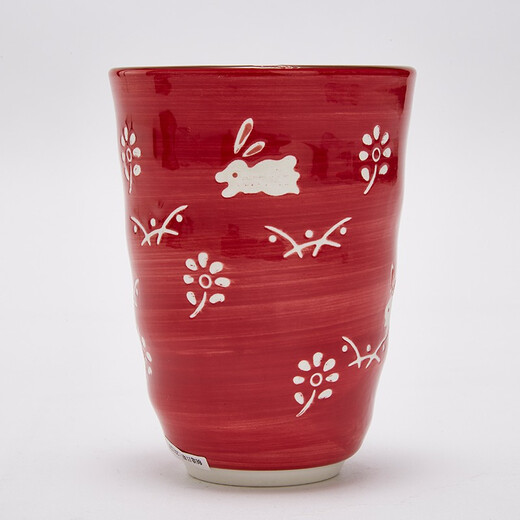 NITORI Yideli Home Retro Creative Japanese Tea Cup Home Personalized Water Cup Coffee Cup White Rabbit Japanese Tea Cup Red