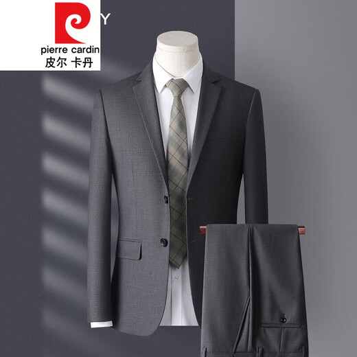 Pierre Cardin 2023 New Suit Men's Four Seasons Business Slim Fit No Ironing Trendy Casual Men's Small Suit Single Jacket Suit Jacket Navy Blue Double Button/Single Jacket/Double Slit XL 180