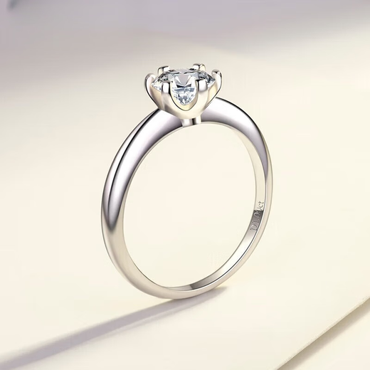 Changcai PT950 platinum six claws D color 1 carat moissanite ring for women platinum bag sterling silver light luxury exquisite tail ring closed 50 points diamond order remarks 8-22 code number