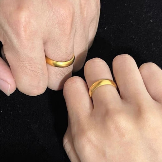 Sanskrit 9999 pure silver ancient heritage gold-clad silver ring couple ring for men and women Valentine's Day frosted gift