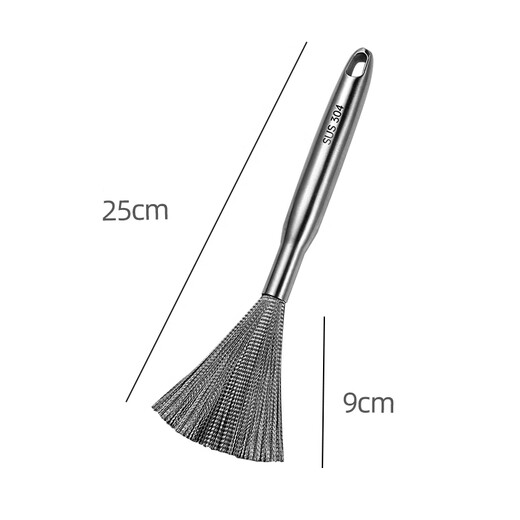 304 stainless steel pot brush washing pot full steel brush pot artifact without embroidered wire brush long handle cleaning brush C1389 igniter rotatable charging model