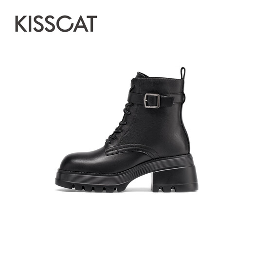 Kisscat Kissing Year of the Cats confortable Commutant entièrement apparié à la mode rond des bottes Martin Ka54797-50 Black 35