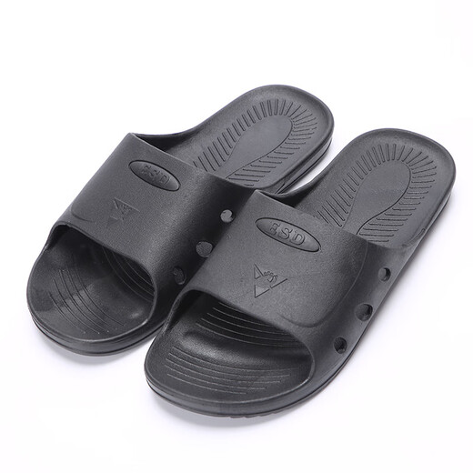 Anmeishang Spu Antistatic Pantoffers Schwarzes Quadrat ESD Schwarze Standard Sommer Elektronische Fabrik Staubfreie Workshop Anti-Odor- und Anti-Rutsch-Arbeitschuhe Größe 40 AMS702-1