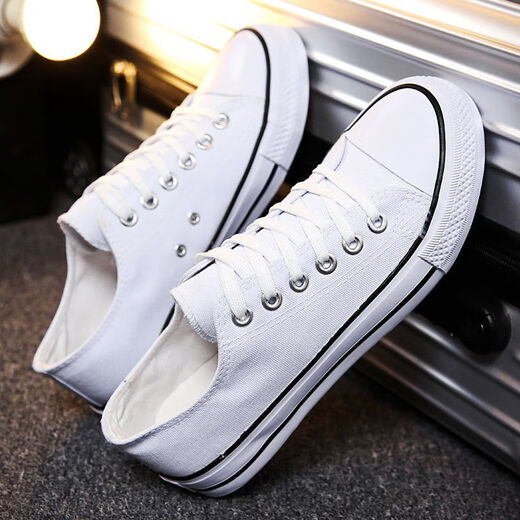 Hero Rooster (Yingxiongji) 2021 Sommer Neue Leinwandschuhe für Männer Schülern Low Top -Paar Board Schuhe koreanischer Stil Atmungsfreier lässiger Stoffschuhe Trendy 6621 Blue 42 (Standardgröße)