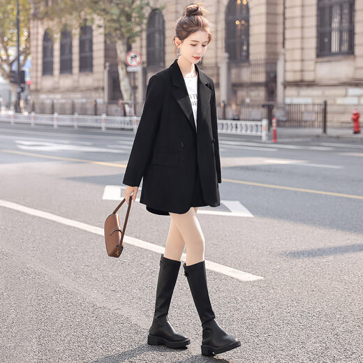 Cypress Reversanzug 2025 Herbst neue Damen lässige zweireihige langärmelige Anzugjacke