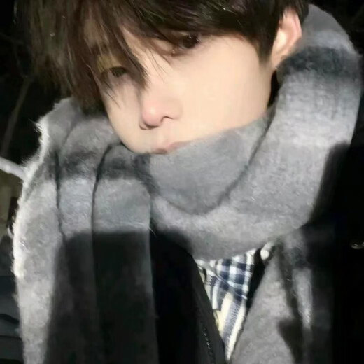 Shekare Gray Whitening Skin Friendly Couple Scarf Men's New Gradient Plaid Autumn and Winter Warm Scarf Student Couple Gift Night in Paris