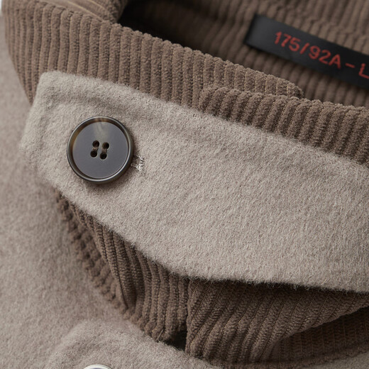 Veste à revers masculin à sept marques hiver laine décontractée laine à double face veste épaisse [en velours côtelé] 125JD70140 kaki 4xl (200)
