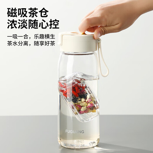 Fuguang one-click pop-up magnetic tea cup Tritan material tea separation cup plastic water cup tumbler 800ML