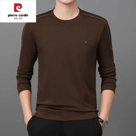 皮尔卡丹（pierre cardin）卫衣男士2025秋季新款透气长袖T恤圆领休闲卫衣打底衫 6625绿色 M 建议90-110斤