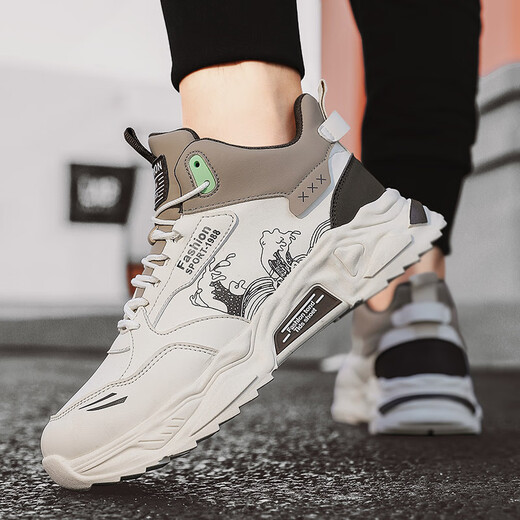 Changxiang Huili Frühlings- und Sommerhöhenverbesserungsschuhe für Männer 10cm8cm6cm Höhe-verstärkt unsichtbarer koreanischer Version Trendy Casual Student Sport Daddy Herren Schuhe Rice Brown Single Height-verstärkt 10 cm 42