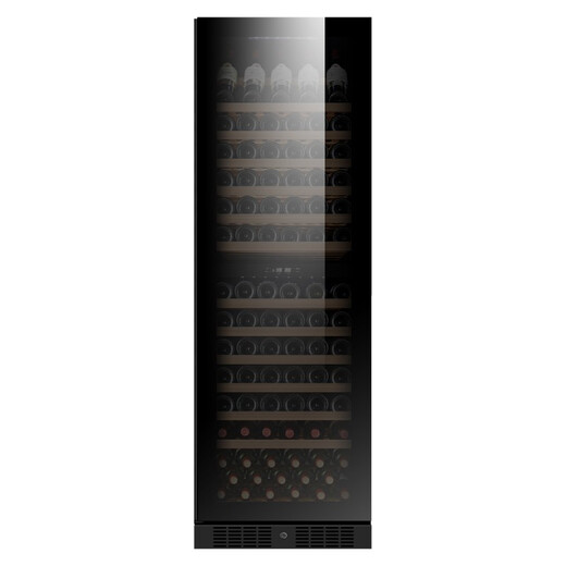 PULADI large capacity red wine cabinet constant temperature wine cabinet embedded air-cooled compressor home wine office refrigerator black full glass door dual temperature 416L 150 bottles