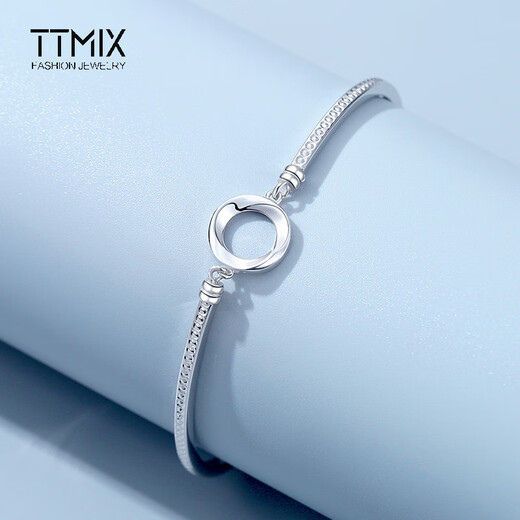 TTMIX fashion platinum bracelet women's pt950 platinum bracelet Möbius strip 5.30g + blue ribbon gift box