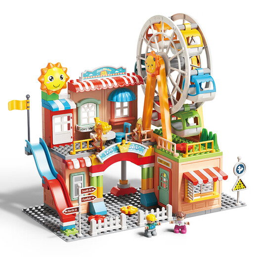 Feelo kompatibel mit Lego großen Partikeln Kinderbaugruppe Bausteine ​​Spielzeug für Jungen und Mädchen Geburtstagsgeschenke Ferrris Wheel 2216