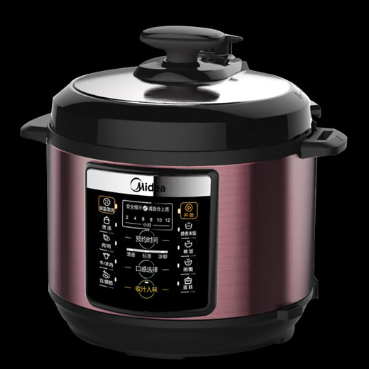 Midea electric pressure cooker 5L large capacity household multi-function rice cooker black crystal non-stick double-collect inner pot one-click juice collection appointment time smart electric pressure cooker [Black crystal inner pot] one-click juice collection YL50M1-702 5L
