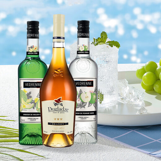 Macchik Beverage Basis -Set Cocktail Basis Whiskey Tequila Brandy Vodka Rum Originalflasche importiert Apfelhonig Melonen Sour Cocktail Set 700 ml 3 Flaschen