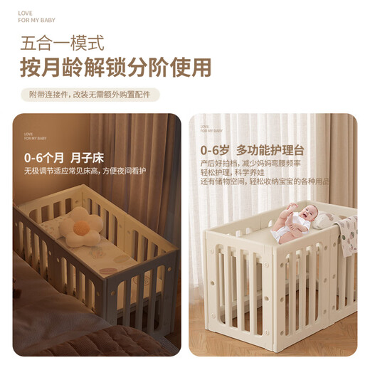 Naughty Bear Baby Game Fence Infant and Toddler Protection Fence Ground Crawling Mat Small Apartment Living Room Indoor Home Games Star Fence 180*200 [Free 50 Ocean Balls]