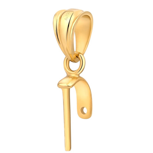 18K gold jade pendant buckle accessories Buddha buckle pendant buckle thickened melon seed buckle gold buckle head oblique hole buckle white gold 18K