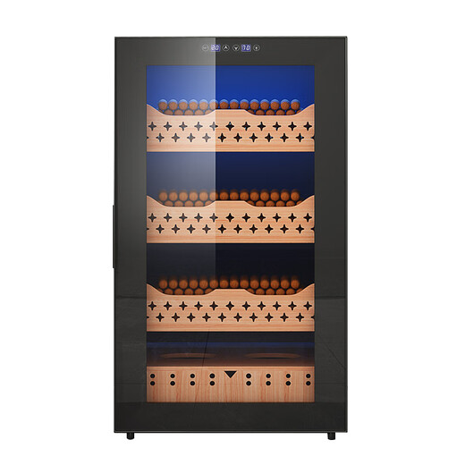 Double young four-season cigar cabinet constant temperature and humidity bare cedar wood red wine cabinet commercial cigar cabinet household small cabinet height 850*width 425*depth 470 full of cigars