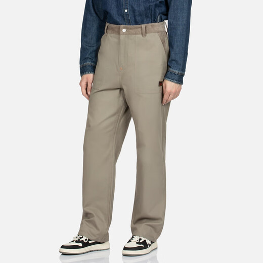 EVISU Men's Seagull and Home Flower Printed Casual Pants 2EAHTM3PT1048XXCT Khaki 29