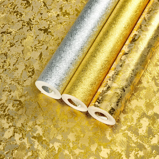 Geschweißte Goldfolie Tapete Golden Golden gelb Silber KTV Hotel Schlafzimmer Wohnzimmertechnik gebürstete Decke Tapete F17152 Gold Folie Wolke Tapete
