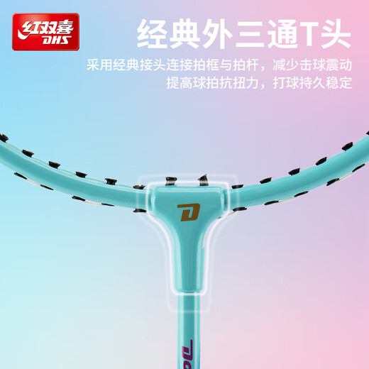 红双喜（DHS）羽毛球拍对拍升级款深凹槽比赛P200炫彩附3球