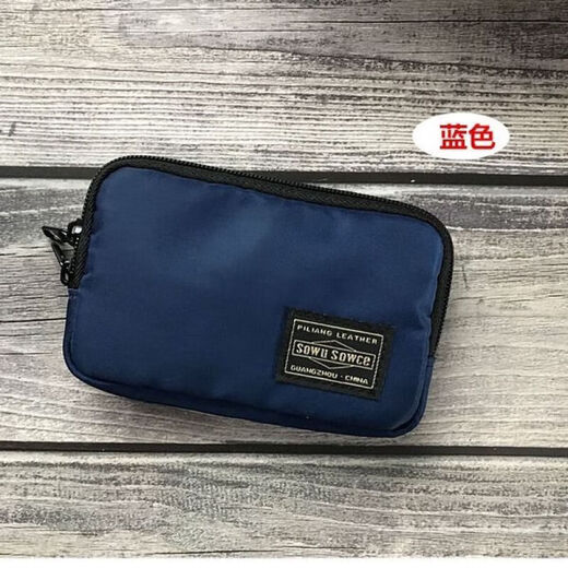 
Japanese men and women's personalized zipper short coin wallet clutch coin card bag min pocket bag storage bag black canvas small