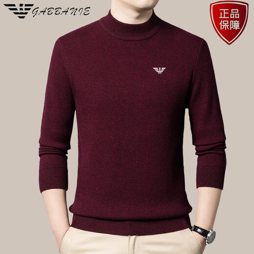 ARMANI EXCHANGE Armani pure cashmere sweater men's half turtleneck thickened sweater winter knitted base cardigan for men black half turtleneck L 170 recommended weight 125-140Jin Jin equals 0.5 kg