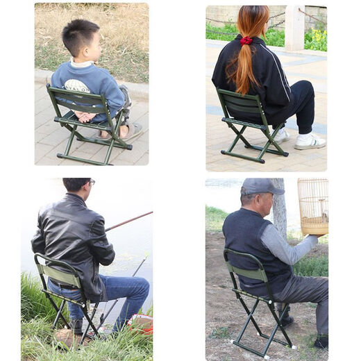 何健弓折叠椅子户外折叠凳子便携靠背椅子凳家用矮凳小马扎钓鱼椅小板凳 0L 3523圆管折叠靠背椅质量保证
