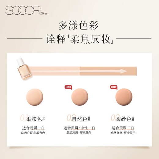 修可芙 SOCORSKIN修可芙 SOCORSKIN粉底液水粉霜养肤持久不脱妆干皮遮瑕持妆水润保湿女神节 自然色 [持妆经典款丨自然色]