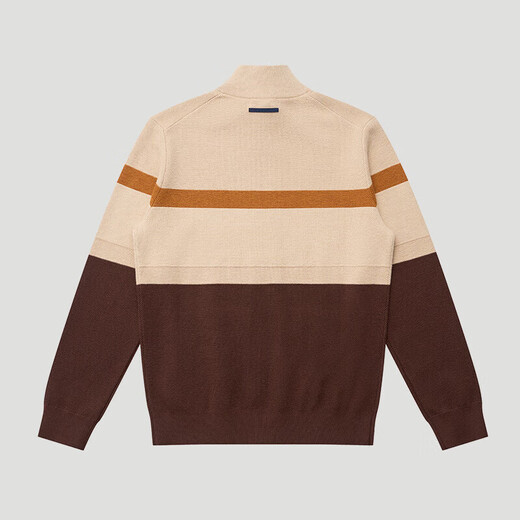 HAZZYS Men's Autumn and Winter Men's Sweater Jacket Striped Stand Collar Zipper Cardigan Men's ABYZD0ADX56