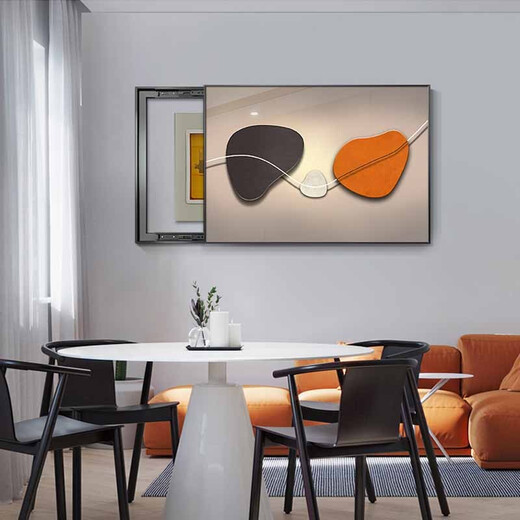 
Meiyouchun horizontal push-pull meter box painting decorative painting hydraulic living room dining room switch box cover distribution box switch box hanging painting HR846 55*45cm (block 45*35) left push-pull black frame