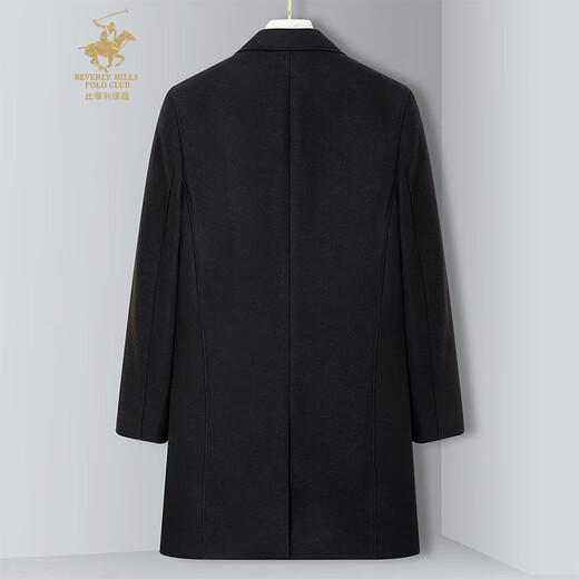 Bivalli Paul autumn and winter mid-length coat men's trend Korean version men's warm wool jacket black 52