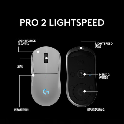 Logitech (G) GPW fourth generation Suzaku wireless mouse G Pro series wireless mouse gpw4 generation Suzaku Hawkeye e-sports lightweight mouse ergonomic design macro GPW4 generation Suzaku gaming mouse (white) + extra long mouse pad