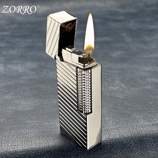 Zorro Black Resin Slip Slip Kérosène Lighter Retro Creative 728 Machine étroite Cadeau personnalisé pour le petit ami anniversaire, version auto-usure d'or à rayures oblique