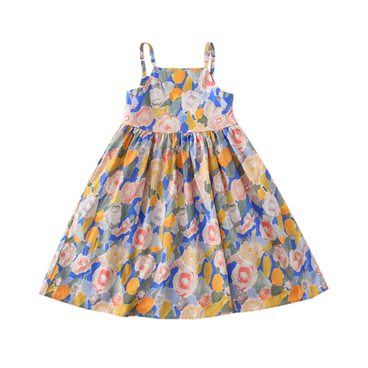 G.duck children's clothing, parent-child clothing, summer clothing, new mother-daughter clothing dress, a family of three or four, fashionable western-style suit for seaside vacation, oil painting suspender skirt 165 S