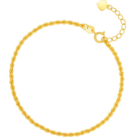 Saturday blessing 18K gold bracelet women's hemp rope chain color gold bracelet birthday gift KH075987 yellow 18K gold 16+2cm