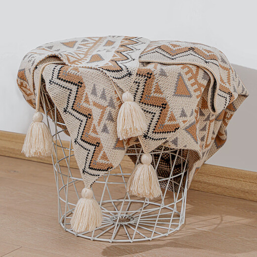 Huili Customized Mia Knitted Tapestry Air Conditioning Blanket Nap Blanket Sofa Throw Blanket Baby Blanket Bed and Breakfast Bedside Blanket Oatmeal White (color may vary in large size, see details) 80*110cm